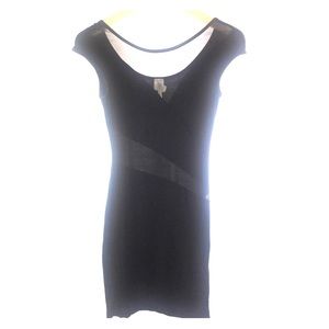 Black Mini Mesh Asymmetric Dress